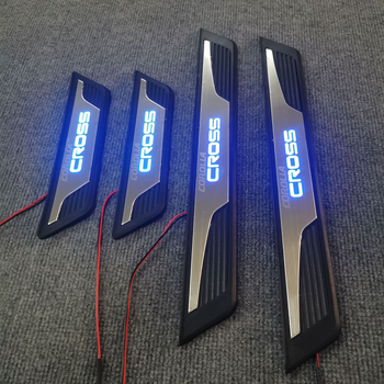 Праг за врата от неръждаема стомана с осветен педал за посрещане за Corolla 2019–2021