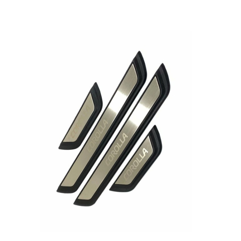 Праг за врата от неръждаема стомана с осветен педал за посрещане за Corolla 2019–2021