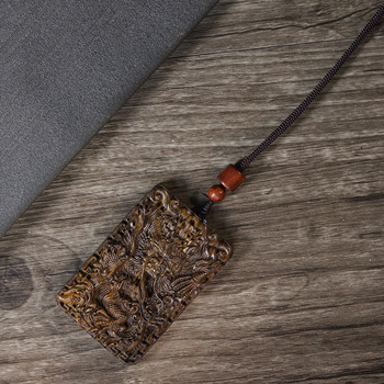 Viseći agarwood privjesak s drakom s pet kandži, Feather Ceremony, luksuzni auto dodatak
