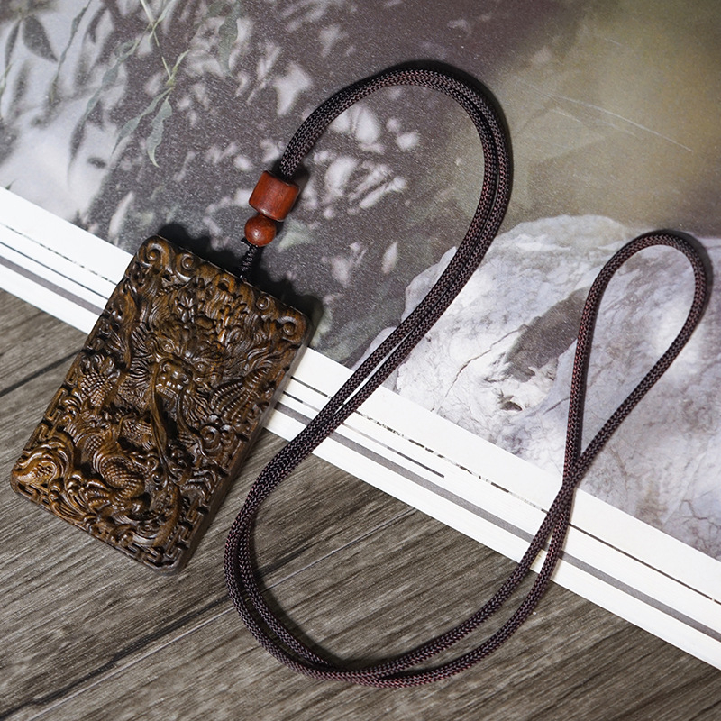 Viseći agarwood privjesak s drakom s pet kandži, Feather Ceremony, luksuzni auto dodatak