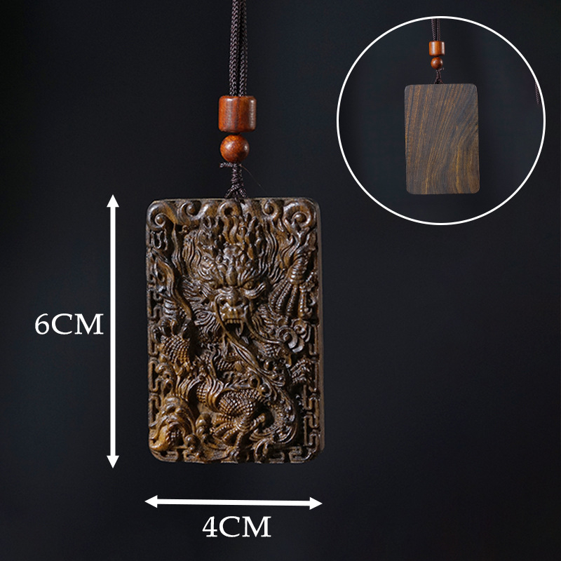 Viseći agarwood privjesak s drakom s pet kandži, Feather Ceremony, luksuzni auto dodatak