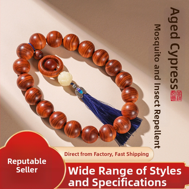 Thuja puidust helmeste käevõru, etnilise stiiliga, poleeritud käsitöö, kingitus vanematele ja sõpradele, suvi 2024