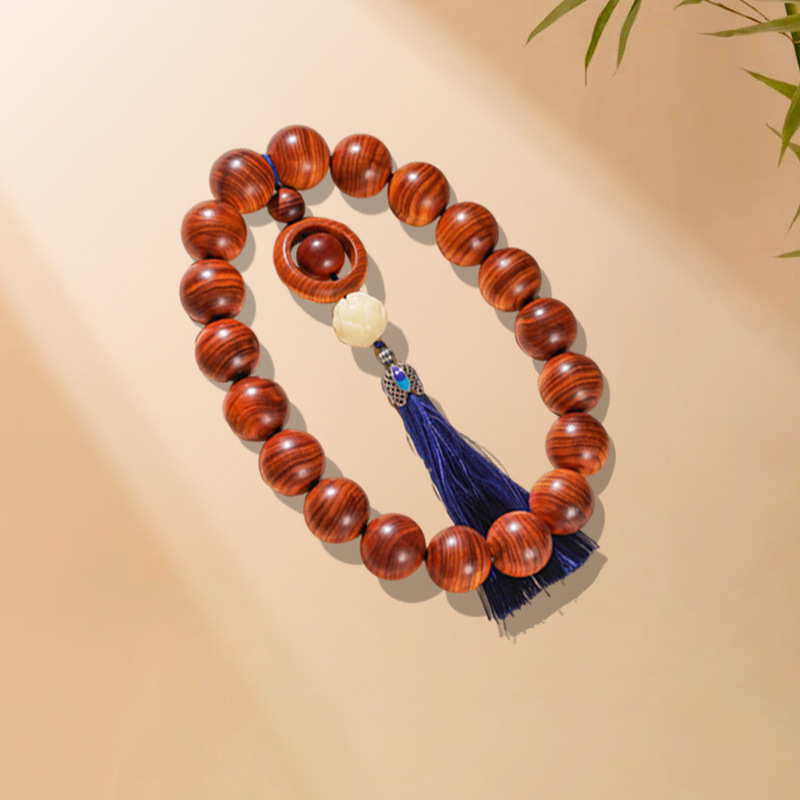 Thuja puidust helmeste käevõru, etnilise stiiliga, poleeritud käsitöö, kingitus vanematele ja sõpradele, suvi 2024