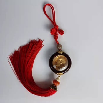 Автомобилен украса за интериор с пискюли, инкрустирана сплав с имитация на котешко око, модерен стил