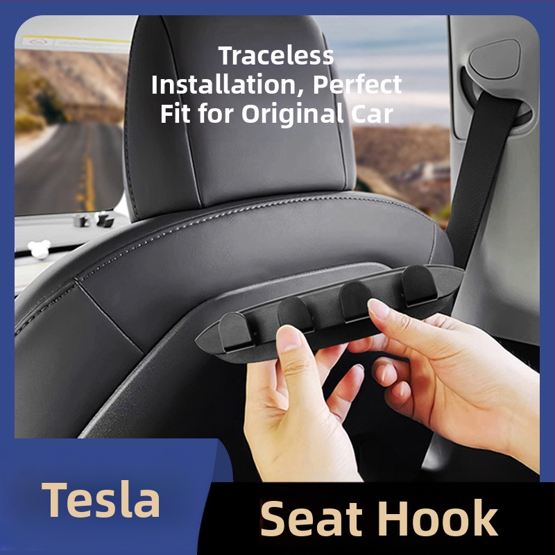 Háčik na opierke predného sedadla pre Tesla Model Y / Model 3, plastový, jednoduchý štýl, bez úprav