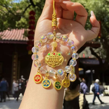 Kristályos autó visszapillantó tükör medál, Öt Pénzisten, modern stílus, belső dekoráció autóhoz