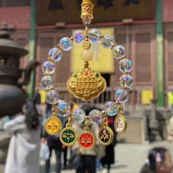 Kristályos autó visszapillantó tükör medál, Öt Pénzisten, modern stílus, belső dekoráció autóhoz