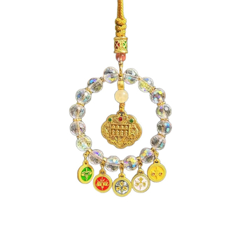 Kristályos autó visszapillantó tükör medál, Öt Pénzisten, modern stílus, belső dekoráció autóhoz