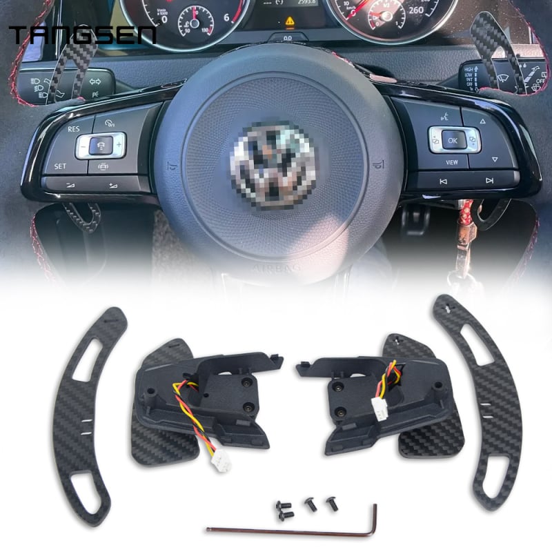 Tangsen karbonske magnetske ručice za mijenjanje brzina na volanu, kompatibilne s Golf 7 GTI R GTE GTD i Polo