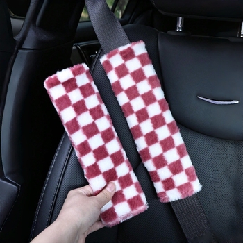 Padă de umăr pentru centura de siguranță auto, material pluș, accesoriu decorativ, imprimare logo disponibilă, personalizabil, greutate 80 g