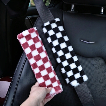 Padă de umăr pentru centura de siguranță auto, material pluș, accesoriu decorativ, imprimare logo disponibilă, personalizabil, greutate 80 g