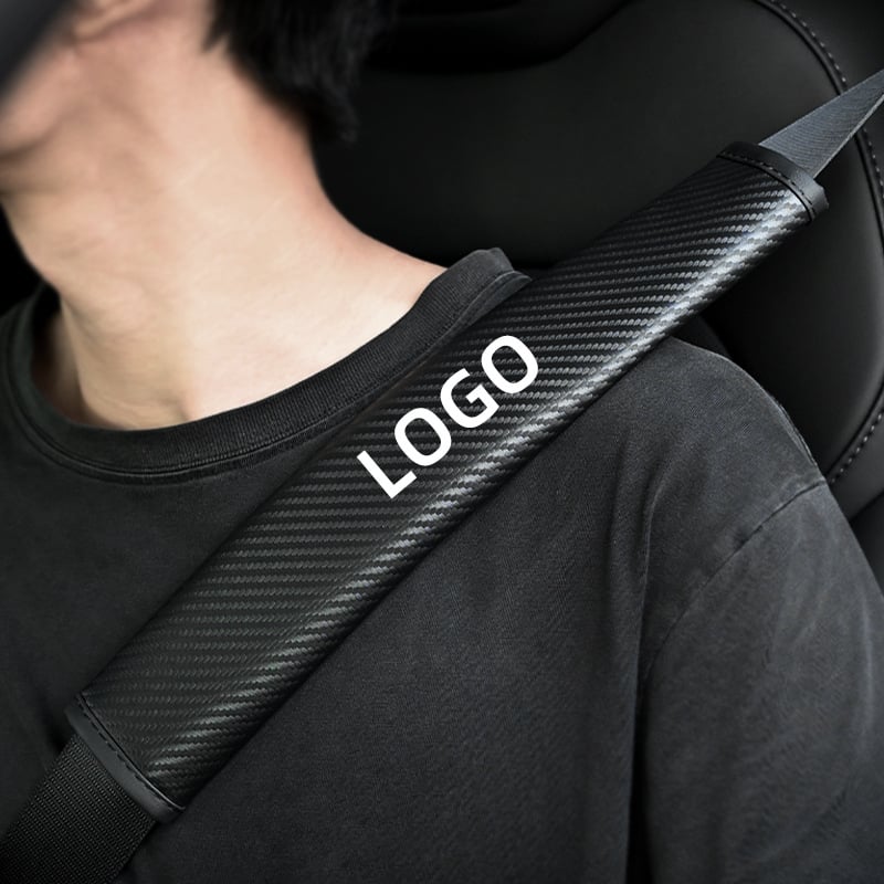 Kožni jastučići za rameni pojas automobila s logom, prilagodljivi, 45 g