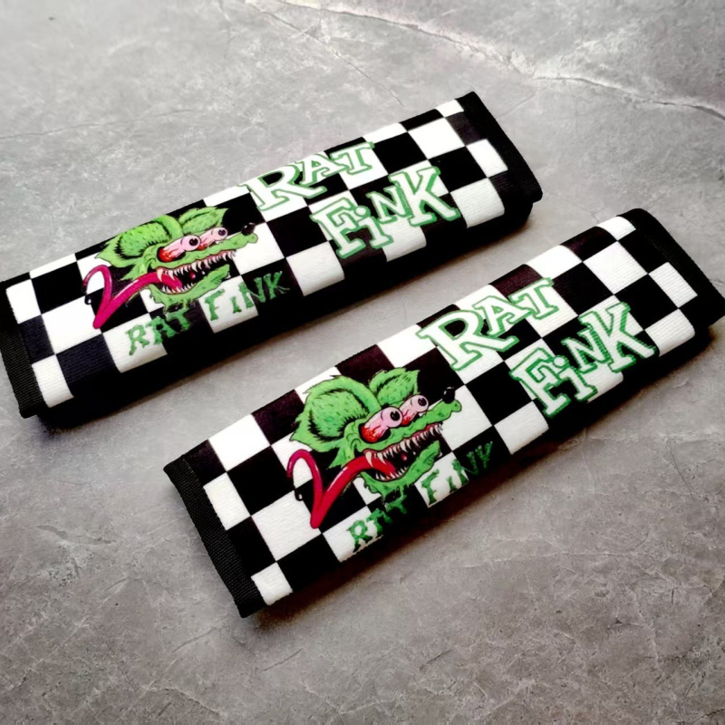 Jastuk za ramenski pojas – JDM, Rat Fink dizajn, kratka plišna tkanina, unutarnja dekoracija automobila