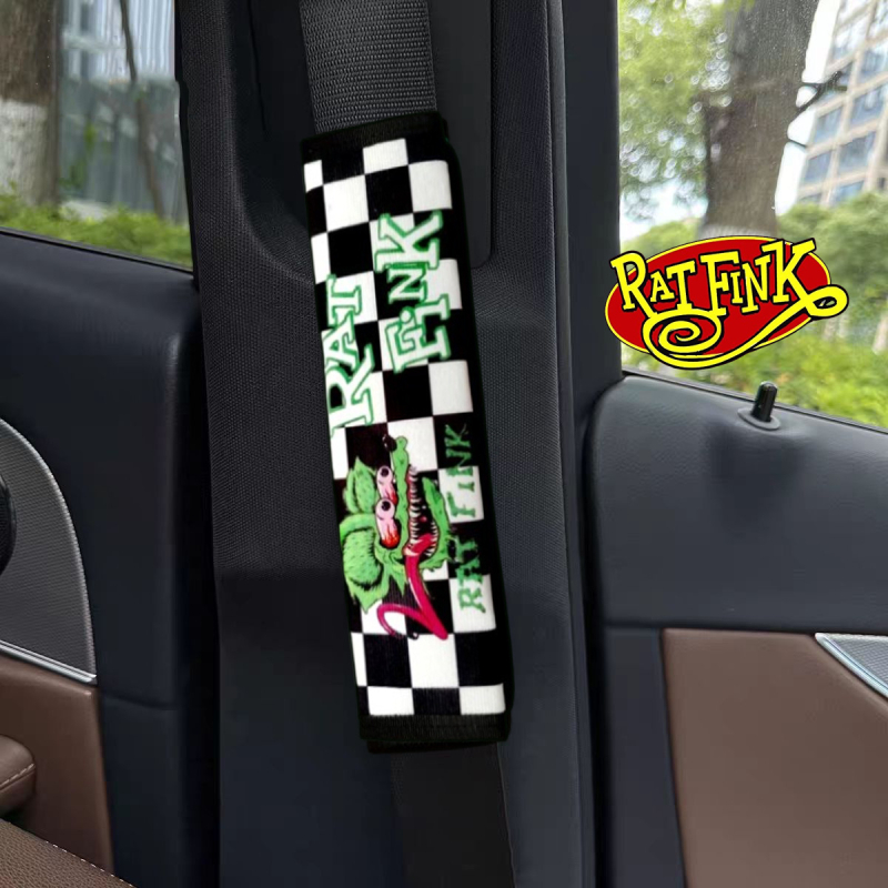 Jastuk za ramenski pojas – JDM, Rat Fink dizajn, kratka plišna tkanina, unutarnja dekoracija automobila