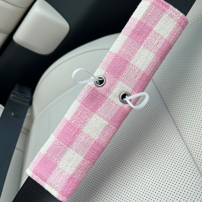 Jastuk za sigurnosni pojas automobila, karirani dizajn, tkanina, 50 g, prilagodljivo