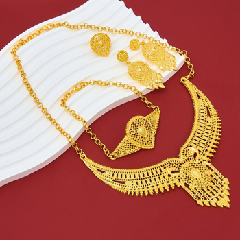 Ženski set nakita: legura, lanac s vodnim valovima, privjesak od legure, uzorak: križ/kruna/romejski brojevi; uključuje ogrlicu, naušnice i dodatke za ruku; lagani luksuzni stil, moderan gradski stil