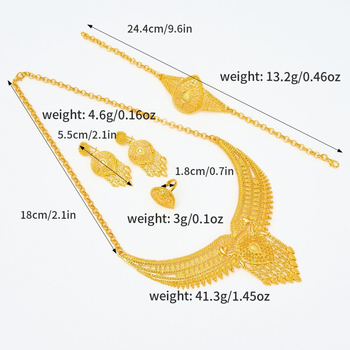 Ženski set nakita: legura, lanac s vodnim valovima, privjesak od legure, uzorak: križ/kruna/romejski brojevi; uključuje ogrlicu, naušnice i dodatke za ruku; lagani luksuzni stil, moderan gradski stil