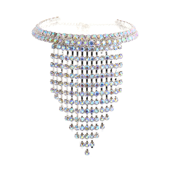 Minlang set naušnica i lančić sa rhinestones, ženski jednostavan stil, elektroplatina završna obrada, regularni lančić, kružni privjesak