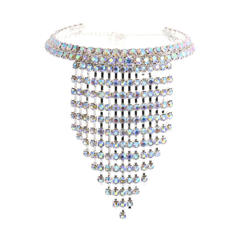 Minlang set naušnica i lančić sa rhinestones, ženski jednostavan stil, elektroplatina završna obrada, regularni lančić, kružni privjesak