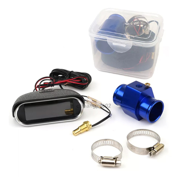 12V-24V Autó- és teherautó víz hőmérséklet mérő és voltmérő – digitális kijelző, műanyag mérőegység + fém szenzor, radiális típus