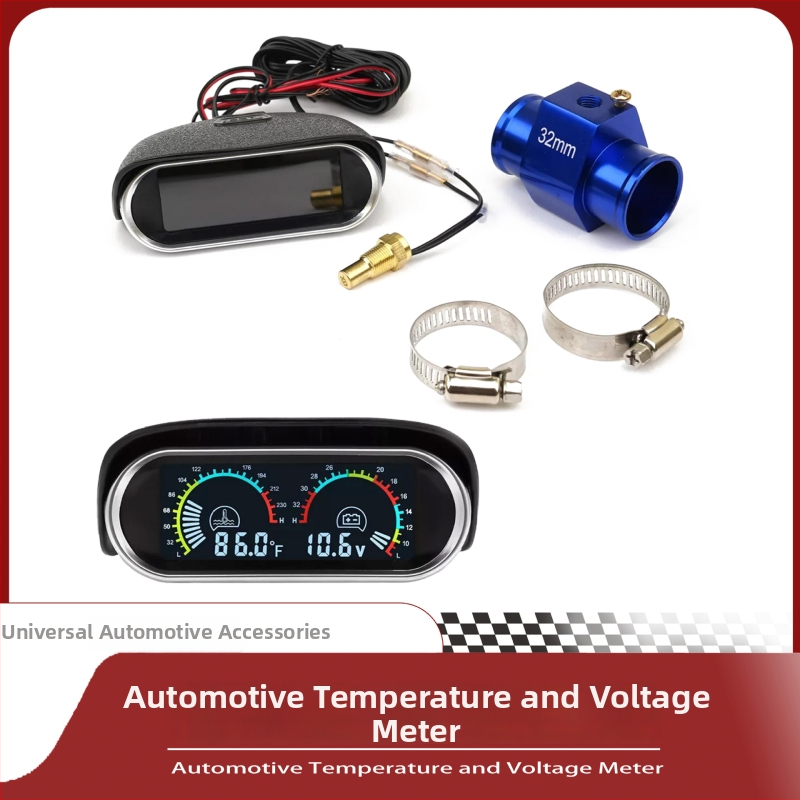 12V-24V Meranie teploty vody pre auto a nákladné auto – digitálny displej, plastové telo meradla + kovový senzor, radiálny typ