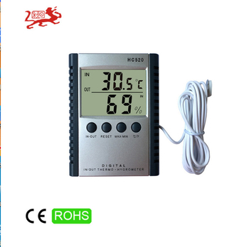 HC520 измервател на температура и влажност с цифров дисплей, вътрешно/външно приложение, диапазон -50°C до 70°C, биметален термометър