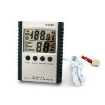 HC520 измервател на температура и влажност с цифров дисплей, вътрешно/външно приложение, диапазон -50°C до 70°C, биметален термометър