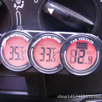 Auto voltmetrs ar divām temperatūrām un laika displeju, ET107, ABS