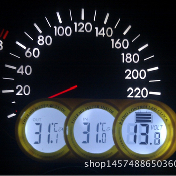 Auto voltmetrs ar divām temperatūrām un laika displeju, ET107, ABS