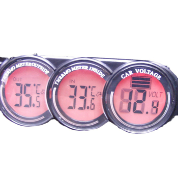 Auto voltmetrs ar divām temperatūrām un laika displeju, ET107, ABS