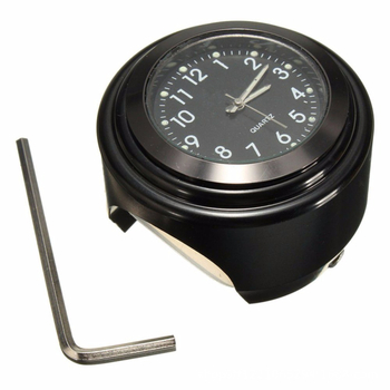 Motocikla kvarca pulkstenis ar alumīnija sakausējuma stūres stiprinājumu, putekļu izturīgs, spilgts displejs, universāla saderība ar visiem motocikliem