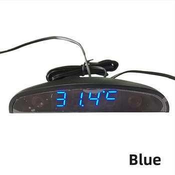 LED automobiļu pulkstenis ar skārienvadību, laika rādīšanu, dubultu temperatūras rādījumu un sprieguma rādītāju