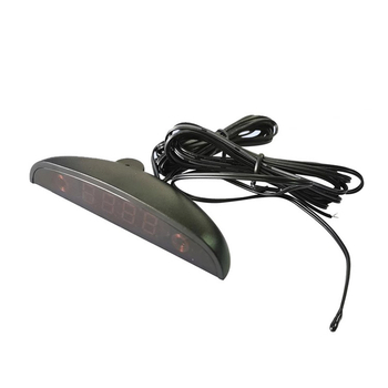 LED automobiļu pulkstenis ar skārienvadību, laika rādīšanu, dubultu temperatūras rādījumu un sprieguma rādītāju