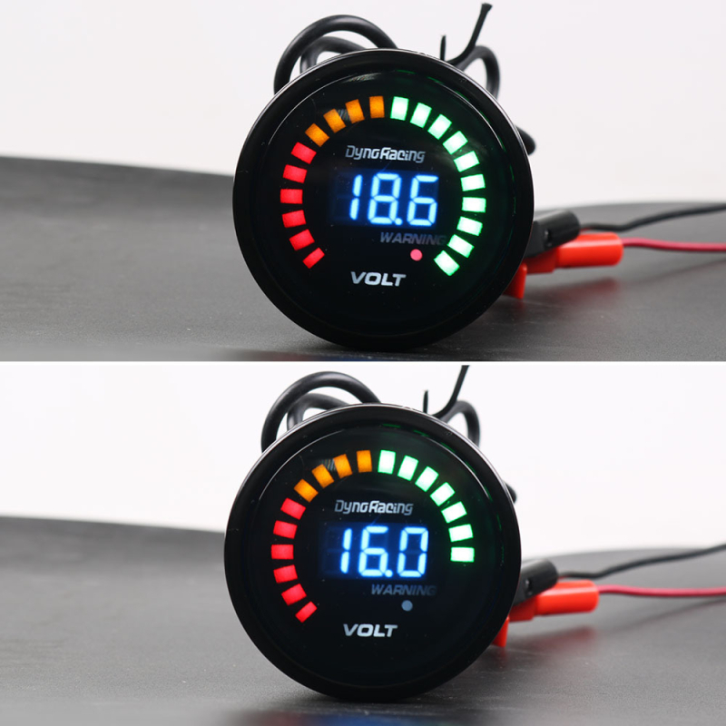 Automobilski voltmetar s LED digitalnim zaslonom – dvostruki instrument za utrke, ABS kućište, 12V univerzalno, model BX101456