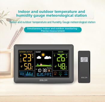 BALDR метеорологична станция E0388WST2H2PR-V4 - измерва температура и влажност, часовник за прогнозата на времето