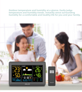 BALDR метеорологична станция E0388WST2H2PR-V4 - измерва температура и влажност, часовник за прогнозата на времето