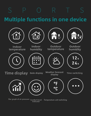 BALDR метеорологична станция E0388WST2H2PR-V4 - измерва температура и влажност, часовник за прогнозата на времето