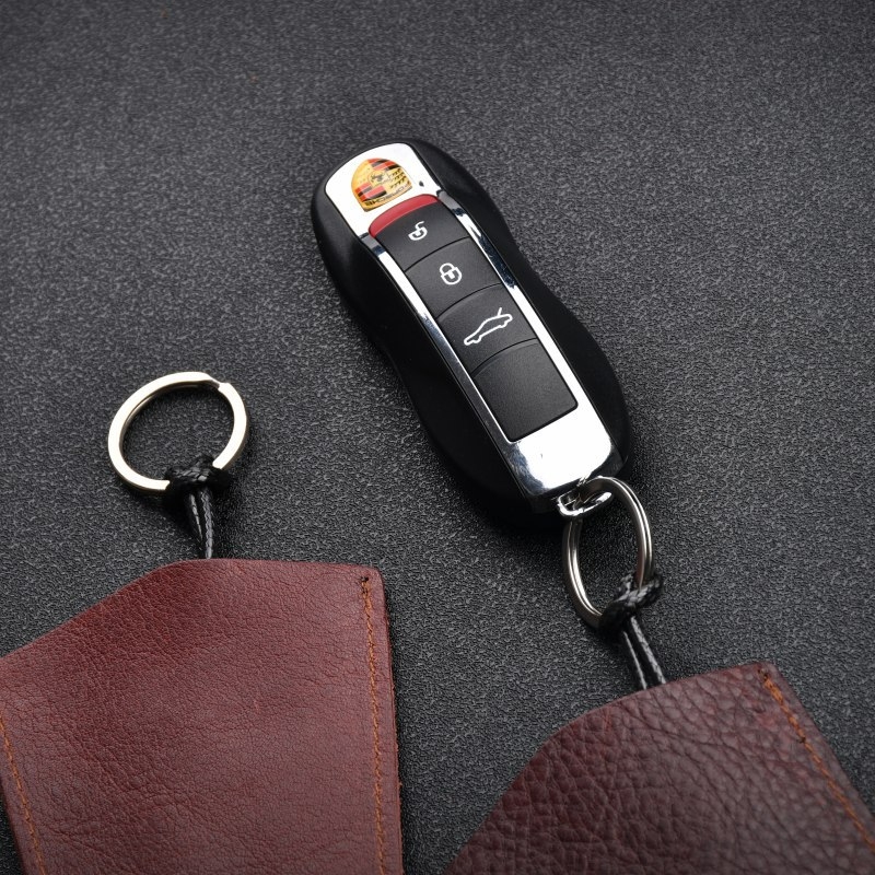 Carcasă pentru chei auto – Unisex, din piele, cu design glisant, Piele de vită de primă clasă, Anti-tăiere