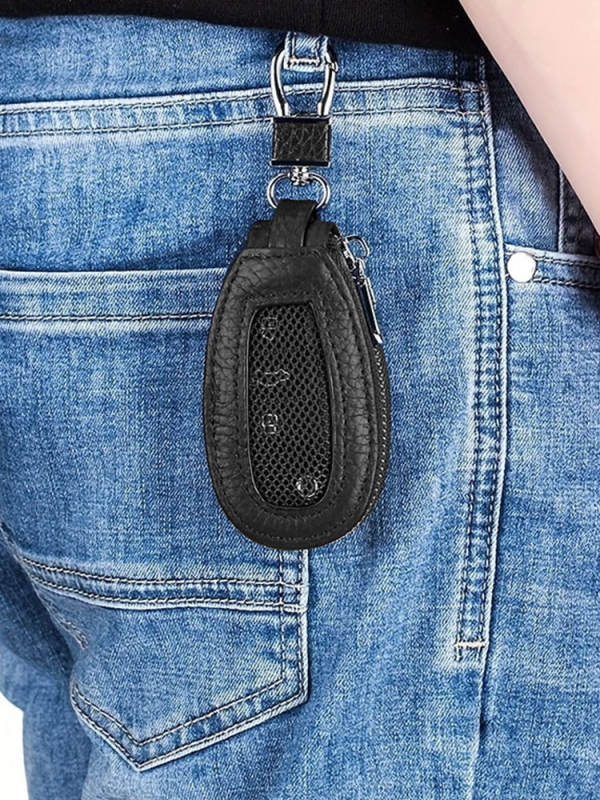 Geantă pentru chei din PU, cu portofel cu 1 pliură, Anti-furt, Impermeabil, Rezistent la uzură, Izolație – Stil stradal, Iarna 2023