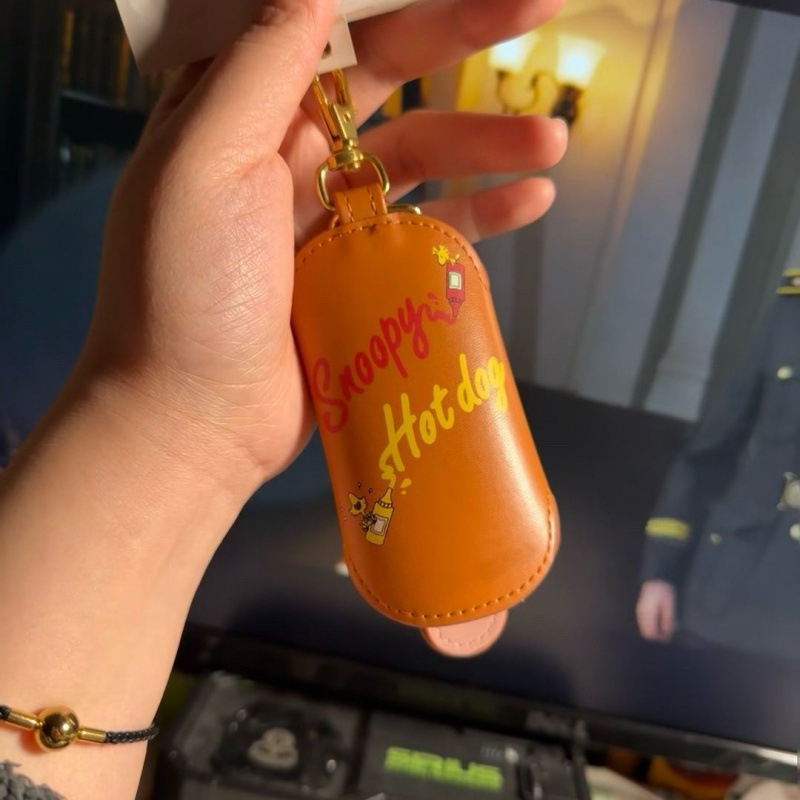 Snoopy husă compactă pentru chei, Corduroy, PU căptușeală, unisex, utilizare zilnică