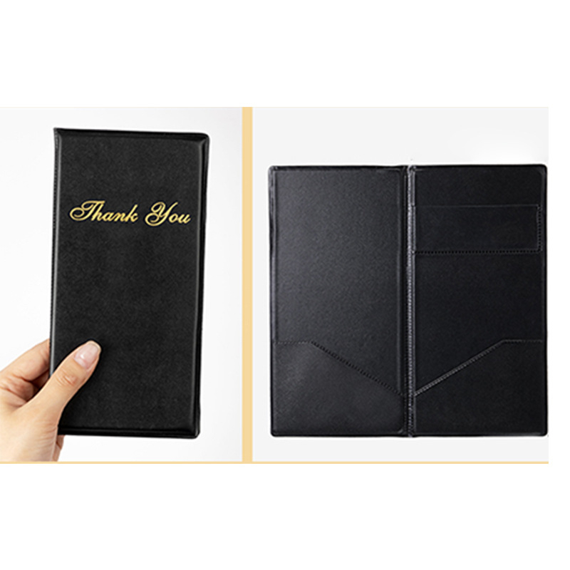 Transgrāniskā kasiera mapes ar ēdienkartēm, PVC materiāls, Zīmols: This moji; IP atļauja: Nē; Logotipa drukāšana: Nav iespējams