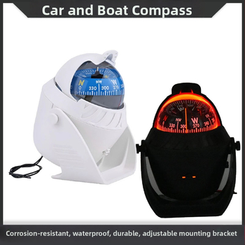 Tengeri gömbkompassz LED-del, 12V éjszakai navigációhoz, magas precizitás