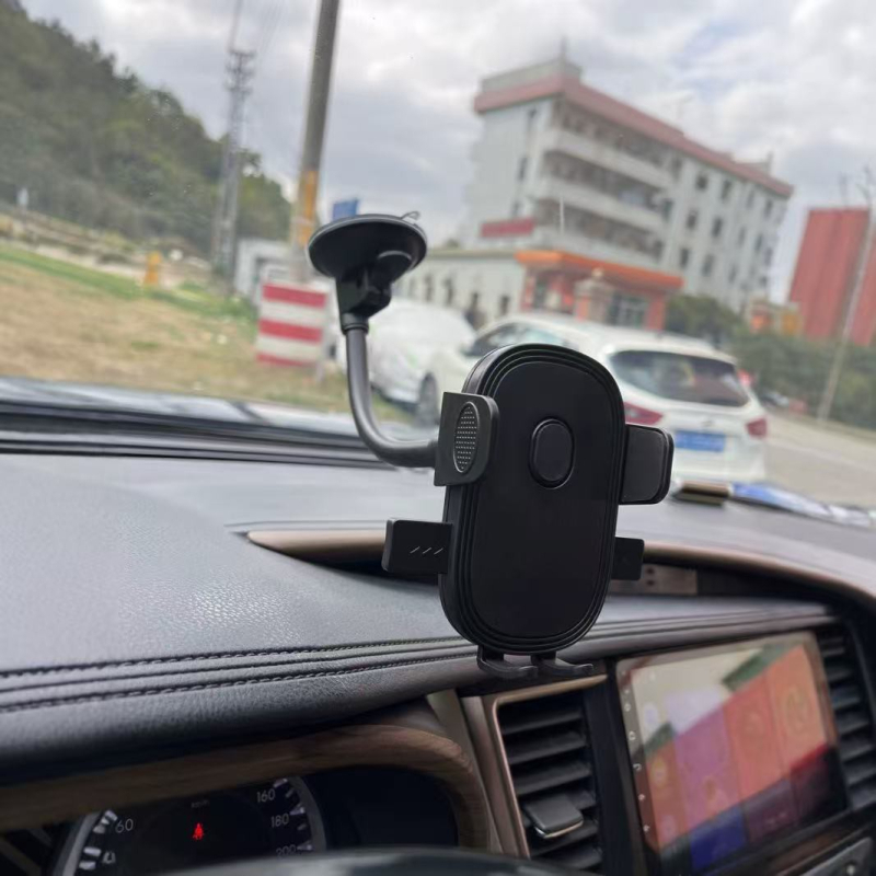Държач за телефон за кола с мека тръба и вакуумна щипка, модел HH15, подходящ за предно стъкло, мощност 7.5W