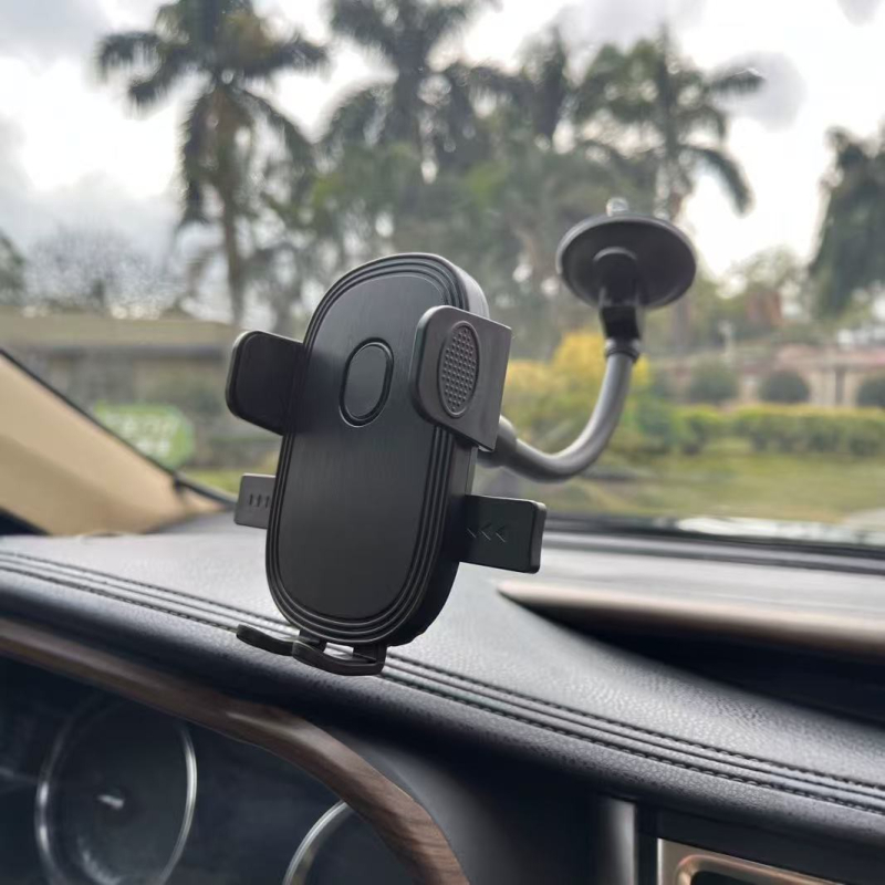 Държач за телефон за кола с мека тръба и вакуумна щипка, модел HH15, подходящ за предно стъкло, мощност 7.5W