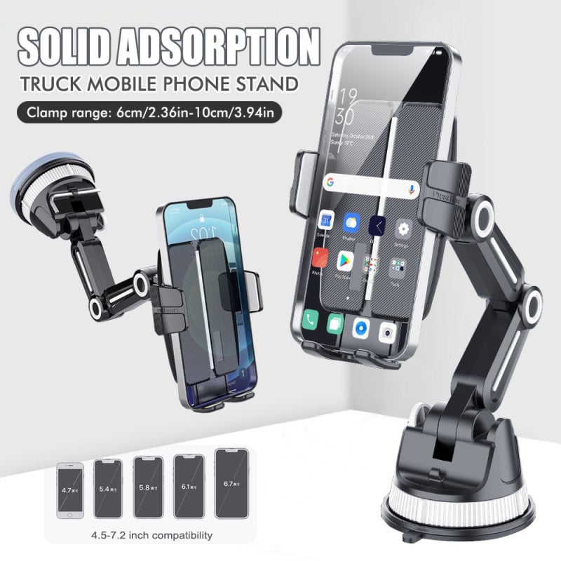 Персонализиран държач за телефон за автомобил, универсален, с вакуумно закрепване към предното стъкло и монтаж към централна конзола, 335 g