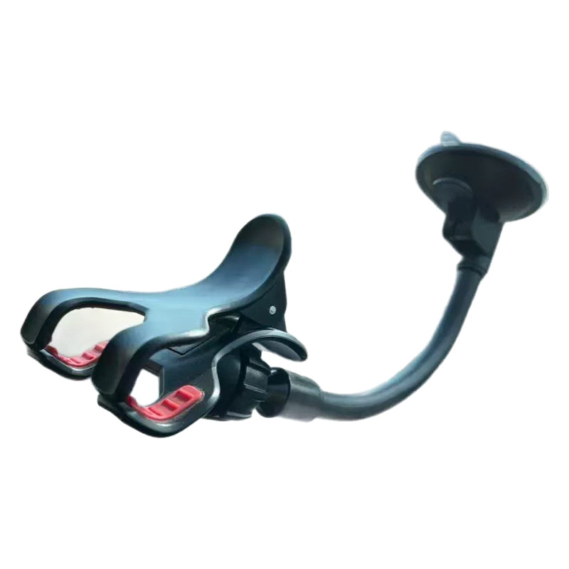 Дръжка за телефон в автомобил с гъвкава тръба и двойни щипки за централна конзола/табло, монтаж с вакуумна чашка, 7.5W зареждане