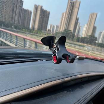 Автомобилен държател за телефон със двойна щипка и малка вакуумна присоска, за предно стъкло, 7,5W зареждане