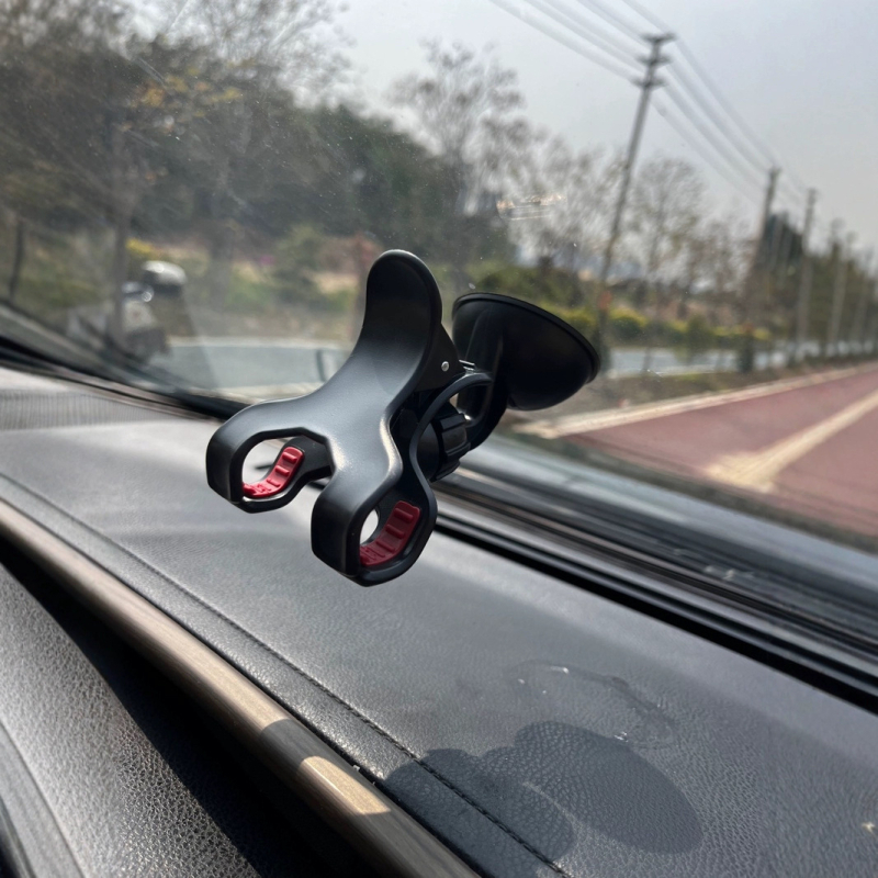 Автомобилен държател за телефон със двойна щипка и малка вакуумна присоска, за предно стъкло, 7,5W зареждане