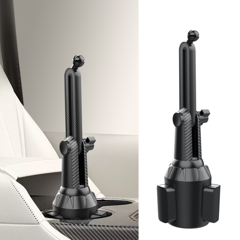 Автомобилен държач за телефон върху държач за чаши с подвижна база – монтаж със snap-on, обща съвместимост, възможност за персонализация