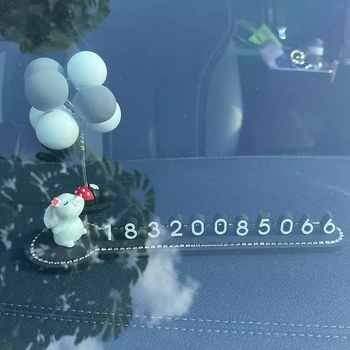 Autó ideiglenes parkoló tábla aranyos nyuszi és virágos dizájnnal, műanyag, Modell 1, Cartoon stílus